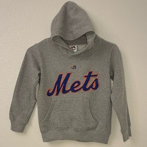 Majestic Mets Boy Hoodie, Gray, size 8